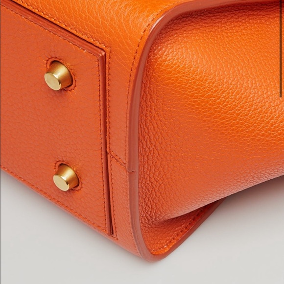 Celine Burned Orange Pebbled calfskin leather tie tote bag ( Rare 🧡) - Picture 9 of 13